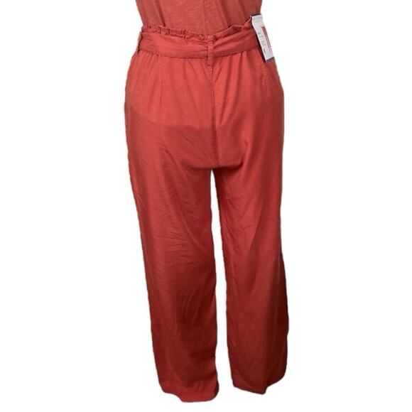 Sanctuary New Ankle Pants Paperbag Waist Drape Fit Tencel Rust Women’s Size XXL - Picture 5 of 12